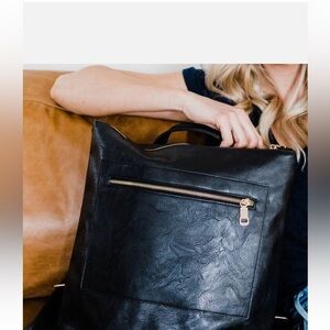 Vegan Leather oversized backpack
